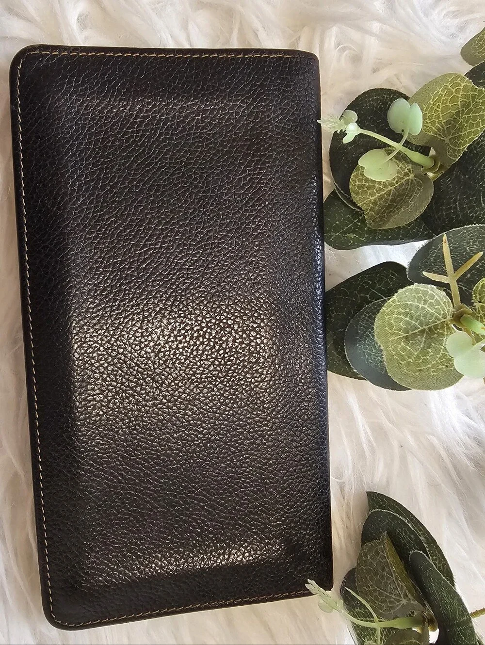 Dunhill Black Leather Long Wallet with Silver Accent preloved